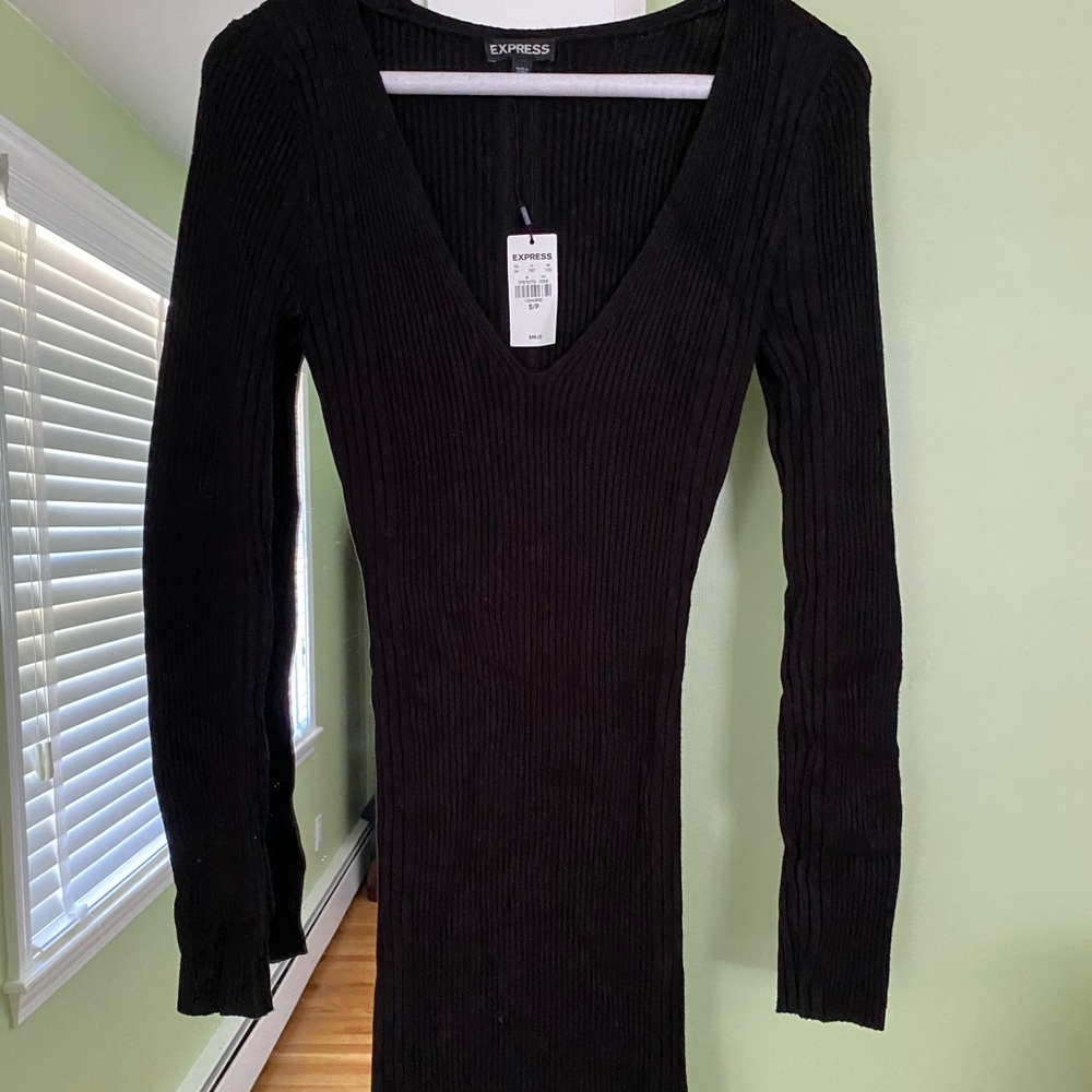 Bodycon long sleeve dress with back detail